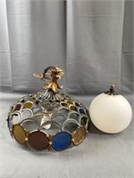 Vintage Stained Glass Light Fixture