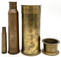 4pc Trench Art Brass Shell Casings