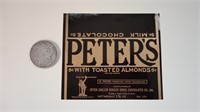 Vintage Peter's Milk Chocolate w/Almonds Bar Label