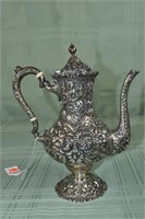 Stieff Sterling #28 repousse coffee pot, monogramm