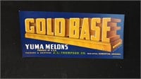 Vintage Gold Base Yuma Melons Crate Label