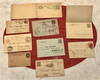 Rare Antique Prepaid Postcards w Return Card