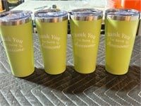 4Pk Thank You for Being Awesome 16oz TumblerLimeGr