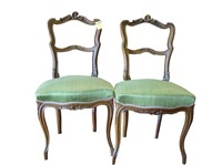 Pair of petite Louis XV bedroom chairs