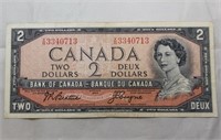 Canada $2 Banknote 1954 BC-38a Beattie Coyne