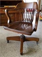 Vintage / Antique Wooden Swivel Office Chair