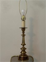 Vtg. Brass Candlestick Style Lamp