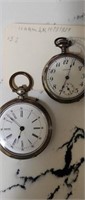 2  SILVER ANTIQUE POCKET WATCH 
LARGE ONE HAS