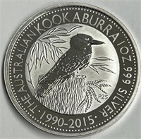 2015 Australian Kookaburra 1 Ounce .999 Silver