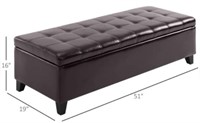 51in Storage Ottoman - DK Brown