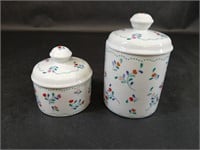 Set of Two Germaine Monteil Ceramic Floral Jars