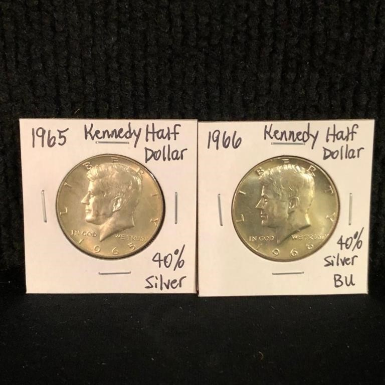 1965 & 1966 Kennedy Half Dollars