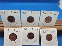 6-1867-1967 UNCIRCULATED 1 CENT COINS