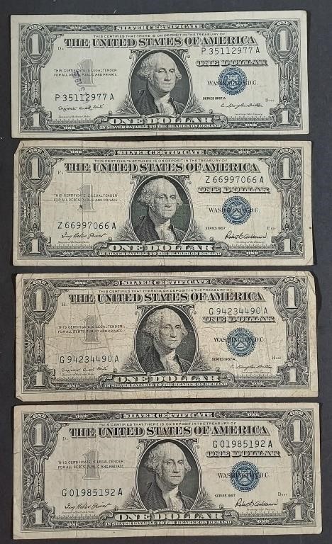 8  Series 1957  $1 Silver Certificates