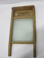 Antique Wooden Pearl Scrub Board