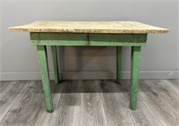 Very Old Wooden Painted Prep Table