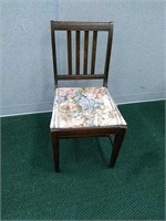 Antique solid wood upholstered chair