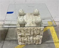 (D) Postmodern Tessellated Stone Side Table