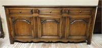 French Farmhouse Peg Constructed Oak Sideboard.