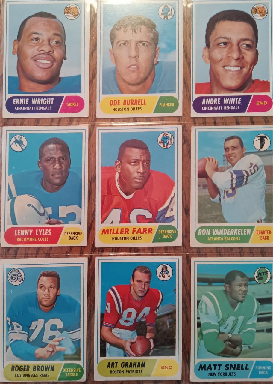 1968 Topps Football Card Lot