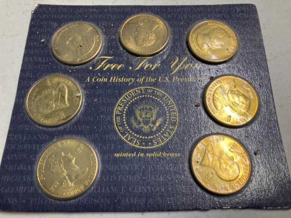 Minted in Solid Brass coin history of the U.S.