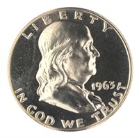 1963 GEM Proof Franklin Silver Half Dollar