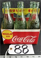 Vintage Coca-Cola Six Pack Carrier w 6 Bottles