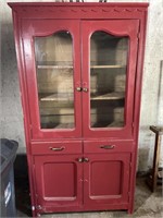 Pie Safe China Cabinet Red 38 x 17 x 70