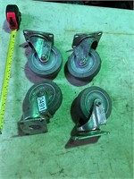 4 heavy rubber casters