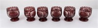 Group of Antique Czech Ruby Cut Glass Tumblers