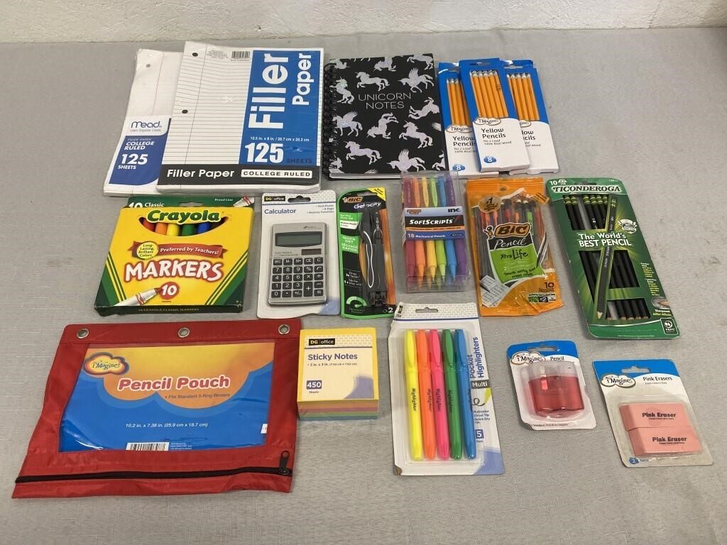 Lot Of New & Used School Supplies