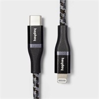 4' Lightning to USB-C Braided Cable - Black