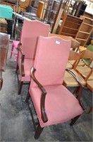 Two Vintage Fabric & Wood Chairs