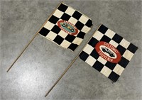 (2) Vintage Speedway Auto Racing Checkered Flags
