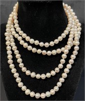 DESIRABLE GENUINE PEARL NECKLACE W STERLING