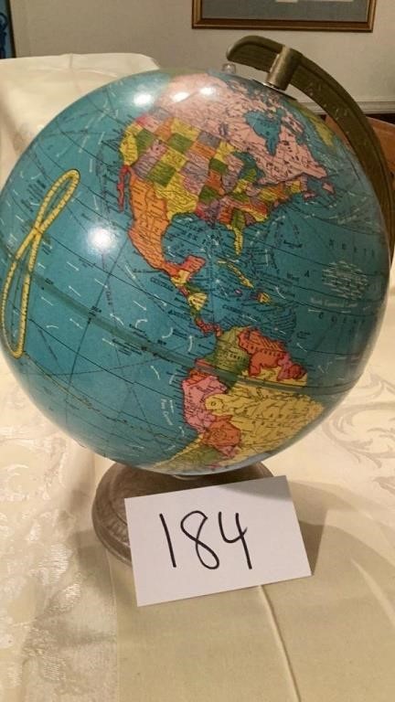 Vintage Globe approximately 14.5in tall
