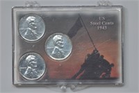 3 Piece 1943 US Steel Cents