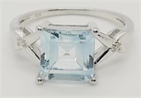 Baby Swiss Blue Topaz & Diamond Sterling Silver