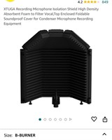 XTUGA Recording Microphone Isolation Shield