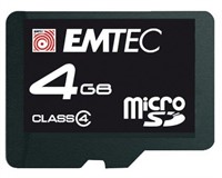 EMTEC Class 4 MicroSDHC Flash Memory Card, 4 GB wi