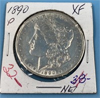 Morgan silver dollar 1890 XF