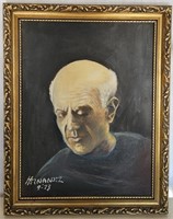 14R Hernadez Signed Portrait Oil on Canvas
