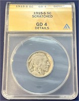 1915-S Buffalo Nickel, GD4