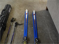 K2 Skis, poles and travel case