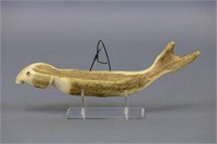 Rare Hand Carved Antler, Sucker Fish Spearing