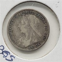 1900 SILVER 3 PENCE COIN