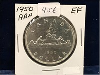 1950 Can Silver Dollar  EF