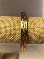 Vintage Mixed Media Cuff of Brass, Copper & Silver