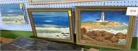 (3) Oil on Canvas Beach Scene