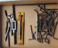 Tap and die set, glass cutter, Allen wrenches